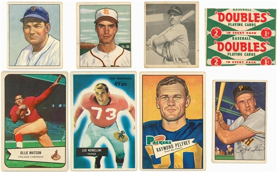 1948-1955 Bowman and Topps Multi-Sports Collection (45) Plus Wrappers (2)
